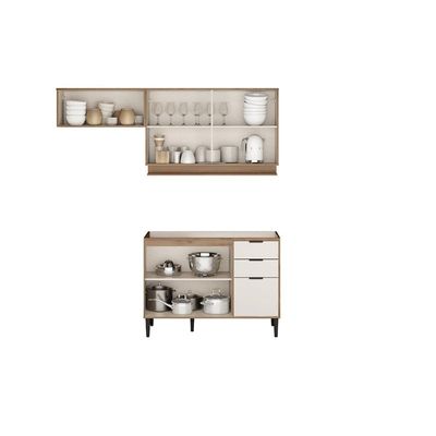 Cozinha Modulada Carraro Alpha Carraro 3 Peças Alpha C3P33 Freijo/Off White