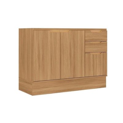 Balcão Cozinha Modulado Alma 3 Portas e 2 Gavetas 120cm Cedro Carraro