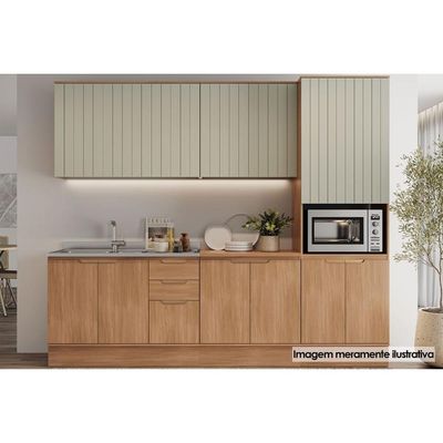 Balcão Cozinha Modulado Alma 3 Portas e 2 Gavetas 120cm Cedro Carraro