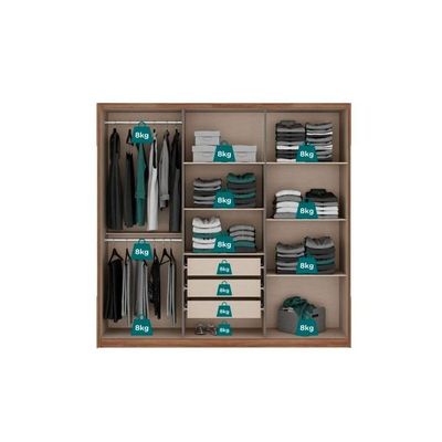 Guarda Roupa 6 Portas Belmont Cedro/Salvia - Carraro