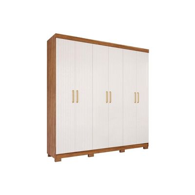 Guarda Roupa Casal 6 Portas Clara Cinamomo/Grafiato Panan