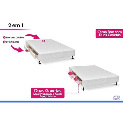 Cama Base c/Aux 4 Gavetas King Castor Poli Brown 193x203x27