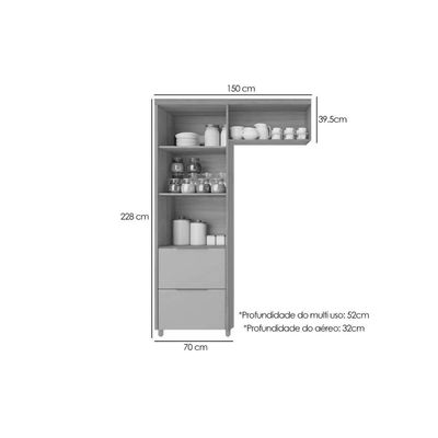 Cozinha Modulada Nesher Marquesa Nesher 2 Peças CZ440 Nature/Verde
