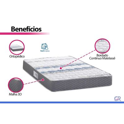 Colchão Casal Espuma Herval Ortopédico D65 Timeless 138x188x17