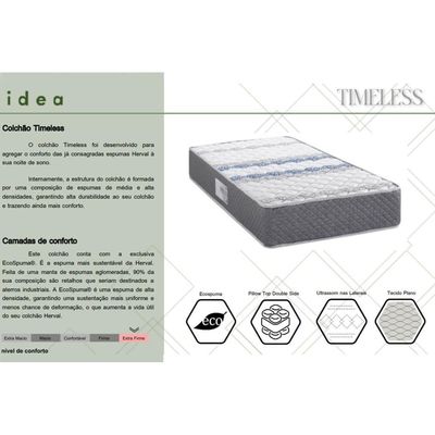 Colchão Casal Espuma Herval Ortopédico D65 Timeless 138x188x17
