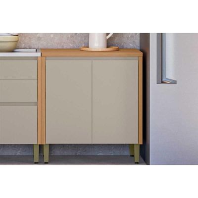 Módulo Cozinha Linea Allure Allure c/2 Portas 80cm Jequitiba/Gris Linea Brasil