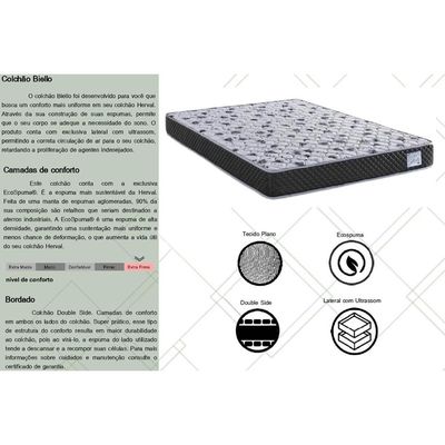 Colchão Casal D65 Herval Ortopédico Biello 128x188x19