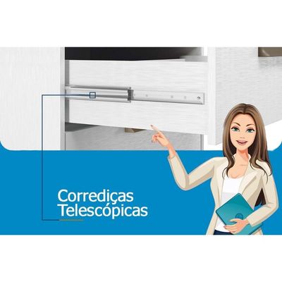 Cômoda Solteiro Marabá c/1 Porta 6Gavs e Pés Cinamomo - S. Andirá