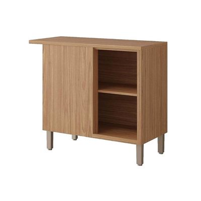 Balcão Cozinha MGM c/Tampo Eloise Nicho de Canto c/1 Porta 92cm Cinamomo/Off