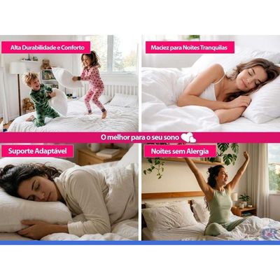 Travesseiro Espuma Kit 4un Percal 200 Fios Ortobom -