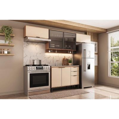 Cozinha Modulada Carraro Alpha Carraro 4 Peças Alpha C4P182 Freijo/Off White