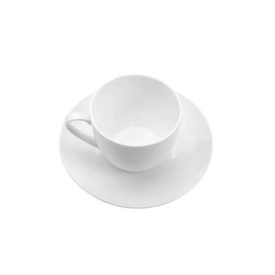 Xicara de Chá com Pires 220ml Porcelana Branca Clean 2 pçs Lyor