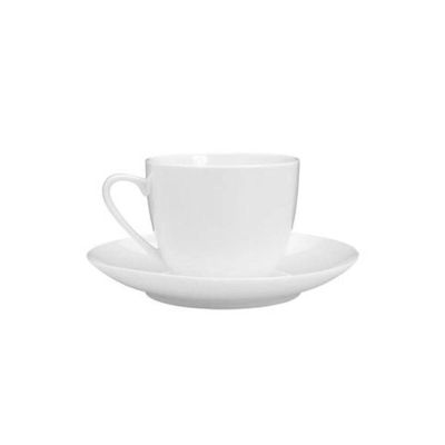 Xicara de Chá com Pires 220ml Porcelana Branca Clean 2 pçs Lyor