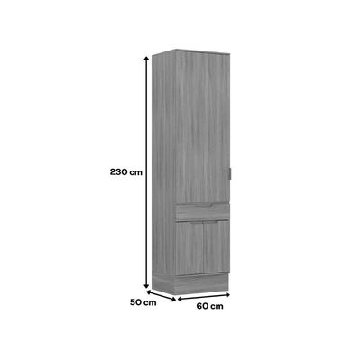 Paneleiro Cozinha Modulado Alma 3 Portas 1 Gaveta 60cm Cedro Carraro