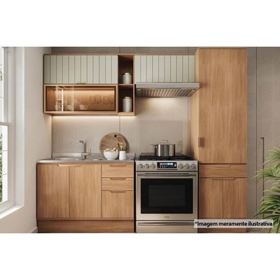 Paneleiro Cozinha Modulado Alma 3 Portas 1 Gaveta 60cm Cedro Carraro