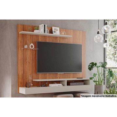 Painel Home p/ TV até 50 Pol Valência Plus 160cm Cinamomo/Off White Permóbili