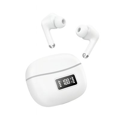 Fone de Ouvido com Tela LED Branco