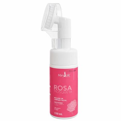 Kit Spa Facial Mousse Limpeza Rosa Mosqueta + Massageador