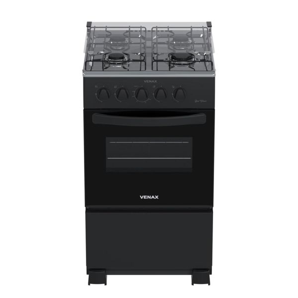 Fogao a Gas 4 Bocas Venax Da Vinci GIII Preto Fosco