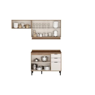 Cozinha Modulada Carraro 3 Peças Alpha C3P32 Freijo/Off White