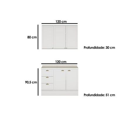 Cozinha Modulada Carraro Bella Carraro 2 Peças C2P50 Nogal/Cinza
