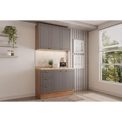 Cozinha Modulada Carraro Bella Carraro 2 Peças C2P50 Nogal/Cinza