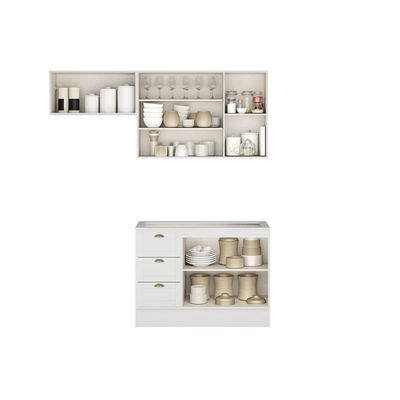 Cozinha Modulada Carraro 3 Peças Bella C3P22 Branco