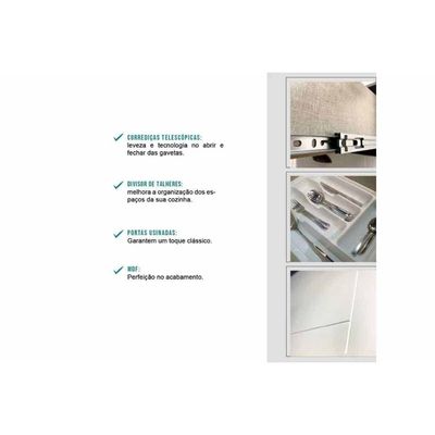 Cozinha Modulada Carraro 9 Peças Bella C9P41 Nogal/Cinza