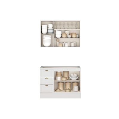 Kit Cozinha Carraro 2 Peças Bella C2P49 Branco