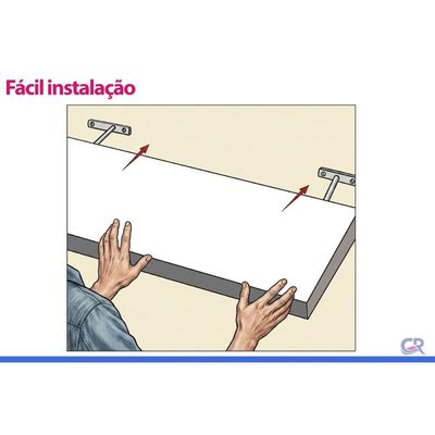 Prateleira Sala Decorativa Flutuante Led 220x18 Gris - Linea Brasil