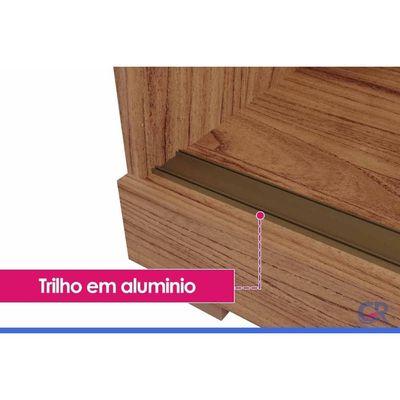 Guarda Roupa Casal 2Ptas Correr c/Pés Ilhéus Jequitiba Panan