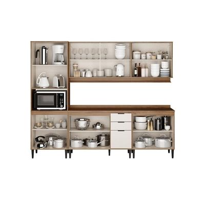 Kit Cozinha Carraro 5 Peças Alpha C5P131 Freijo/Off White