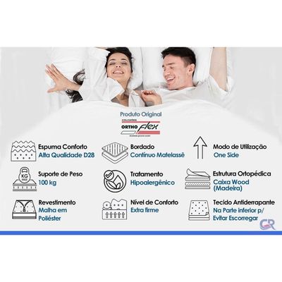 Colchão Casal Espuma Anatômico Orthoflex Ortopédico Foggia Sogni 138x188x26