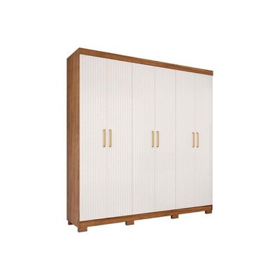 Guarda Roupa Casal 6Ptas c/Esp Interno Clara Cina/Graf Panan