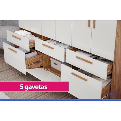 Guarda Roupa Casal 6 Portas 5Gavs Porto Jequitiba Panan