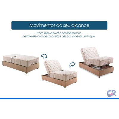 Cama c/Controle Articulada Motorizada Herval +Colchão MH1430 200