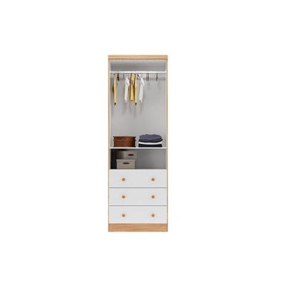 Guarda Roupa Infantil 2Ptas Cristal Tedy Brco/Amêndoa Peroba