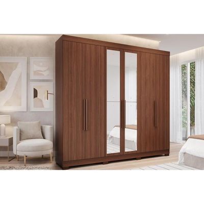 Guarda Roupa Casal 6Ptas c/Esp e Pés Cecilia Jequitiba Panan