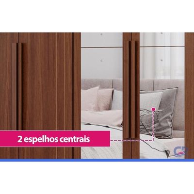 Guarda Roupa Casal 6Ptas c/Esp e Pés Cecilia Jequitiba Panan