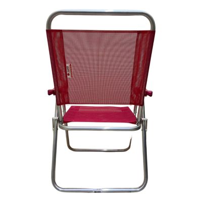 Cadeira De Praia Alta Sanete Encosto Alto Aluminio Ronchetti Rosa
