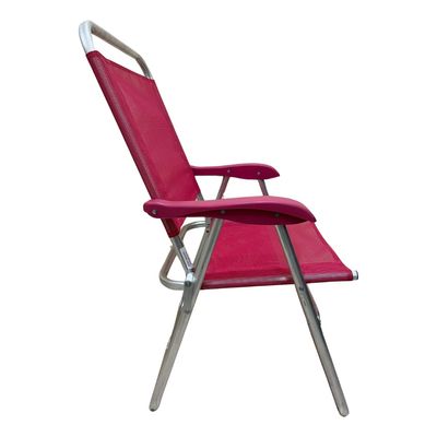 Cadeira De Praia Alta Sanete Encosto Alto Aluminio Ronchetti Rosa