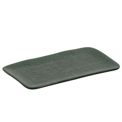 Travessa Retangular Prato Sushi Sashimi 27x16cm Juta Greenery Porto Brasil Japonês
