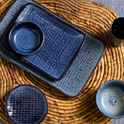 Travessa Retangular Pequena 18x14cm Juta Titanium Sushi Sashimi Porto Brasil