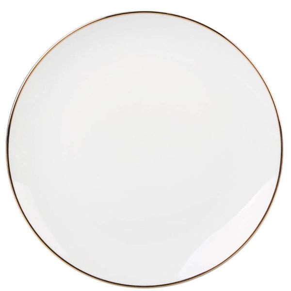 Prato para Sobremesa 19,2cm Porcelana Branca Borda Dourada Legacy Gold L'Hermitage Mesa Posta Luxo