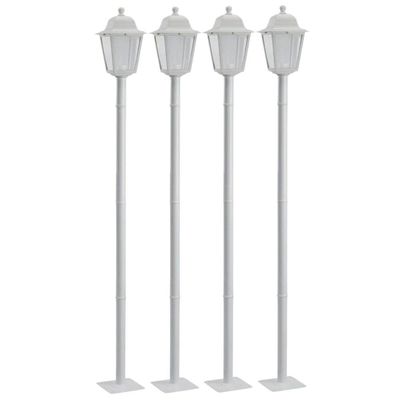 Kit 4 Postes de Jardim 1,95m Lente Transparente Luminária Externa Branca Soberana Dital
