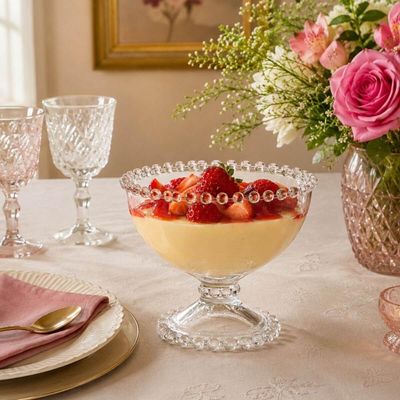 Taça de Sobremesa Linha Pearl 220ml Cristal Ecológico Wolff 11x9cm Transparente Mesa Posta