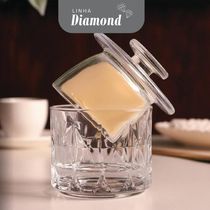 Manteigueira Francesa Diamond 8x9cm Vidro Mesa Posta Cozinha Porta Manteiga Lyor