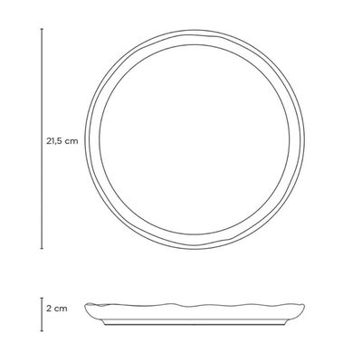 Prato para Sobremesa Bio Bananê 21cm Porto Brasil Decorado Mesa Posta Avulso
