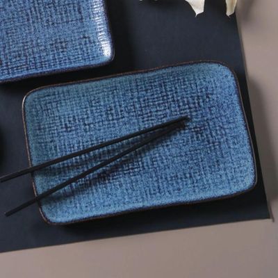 Travessa Retangular Juta Titanium 27x16cm Sushi Sashimi Porto Brasil Oriental