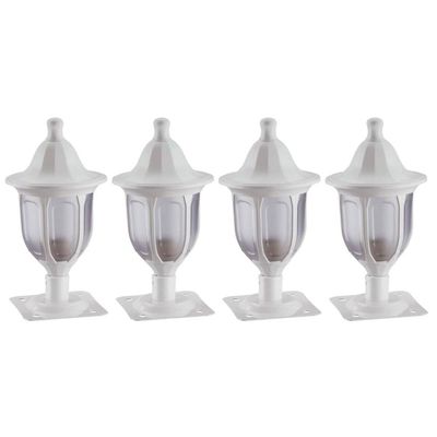 Kit 4 Balizadores Branco para Jardim em Alumínio Lanterna Injetada Termoplástico Dital